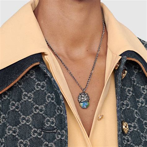 lion necklace gucci|gucci crossbody with lion head.